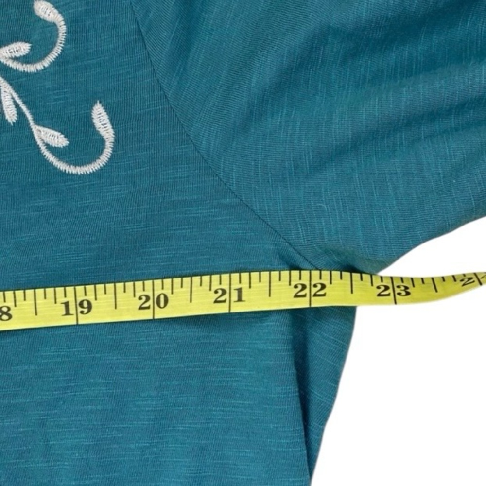 Style & Co Flounce Hem Peasant Top in Delilah Green Size XL - Picture 7 of 7